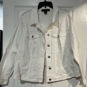 Lane Bryant white jean jacket